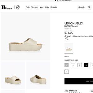 Lemon Jelly Slides, light gold, size 39 (8)